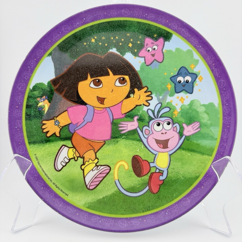 Vtg Dora The Explorer Boots Zak Designs Nickelodeon Jr Kids Melamine Plate 8" N